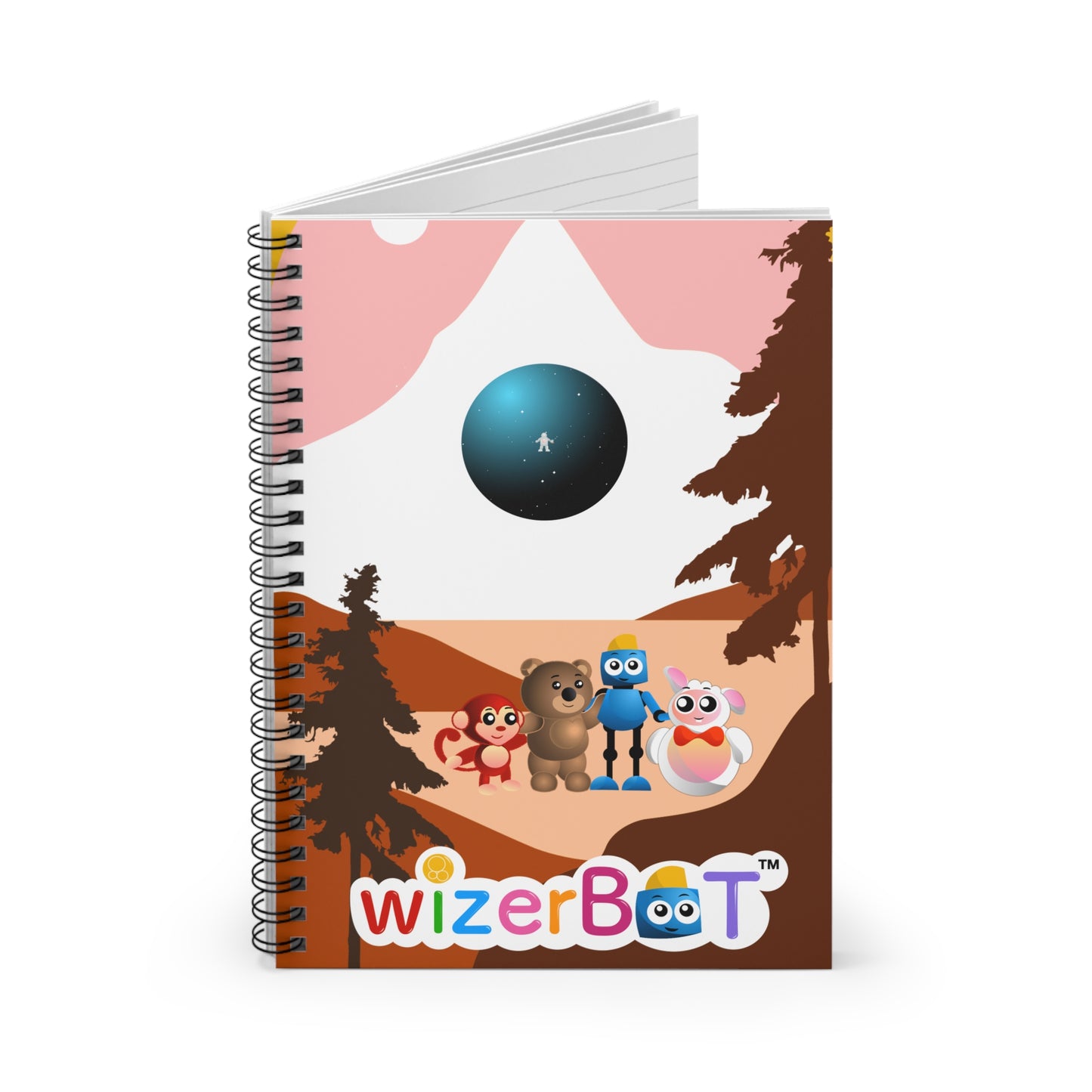 WizerBot™ Spiral Notebook - Ruled Line (School Supplies)