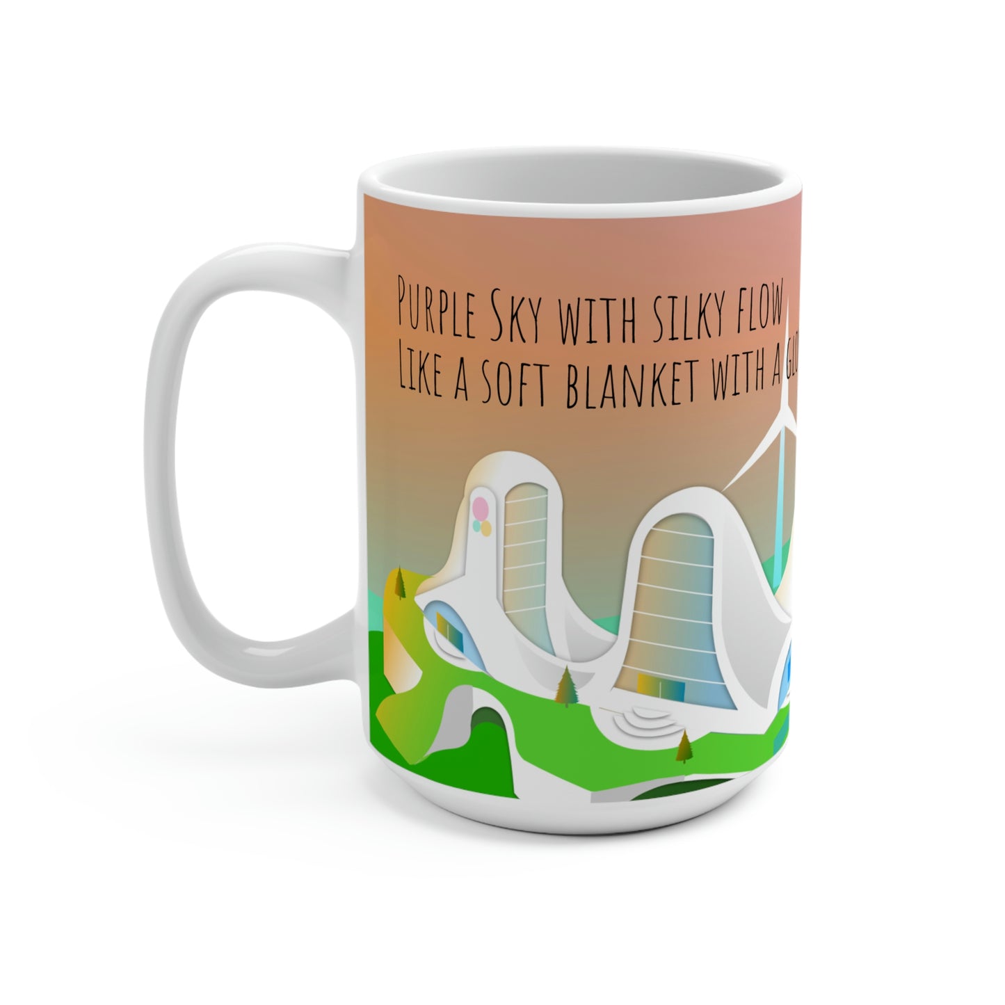 WizerBot™ Ben's Purple Sky Poem Mug 15oz